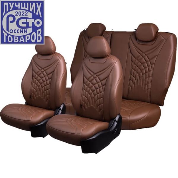 Чехлы Премиум Экокожа Байрон Президент|Жук на Renault Arkana