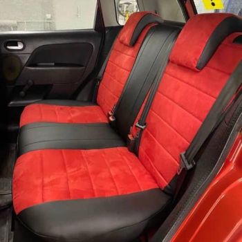 Авточехлы Автопилот Черный красный алькантара